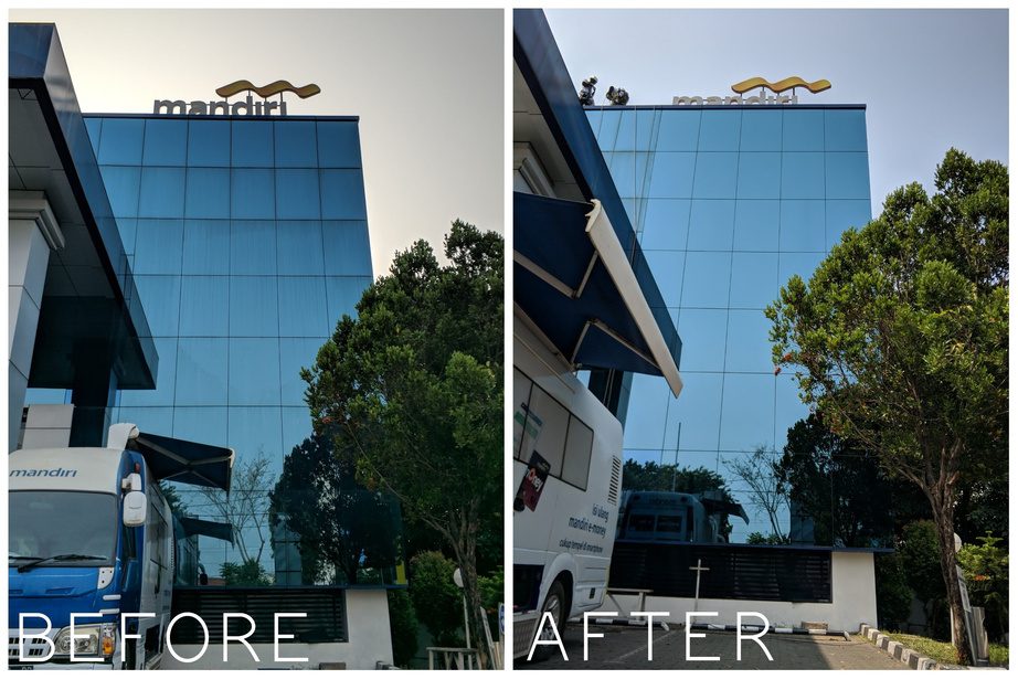 Pembersihan fasad gedung perkantoran