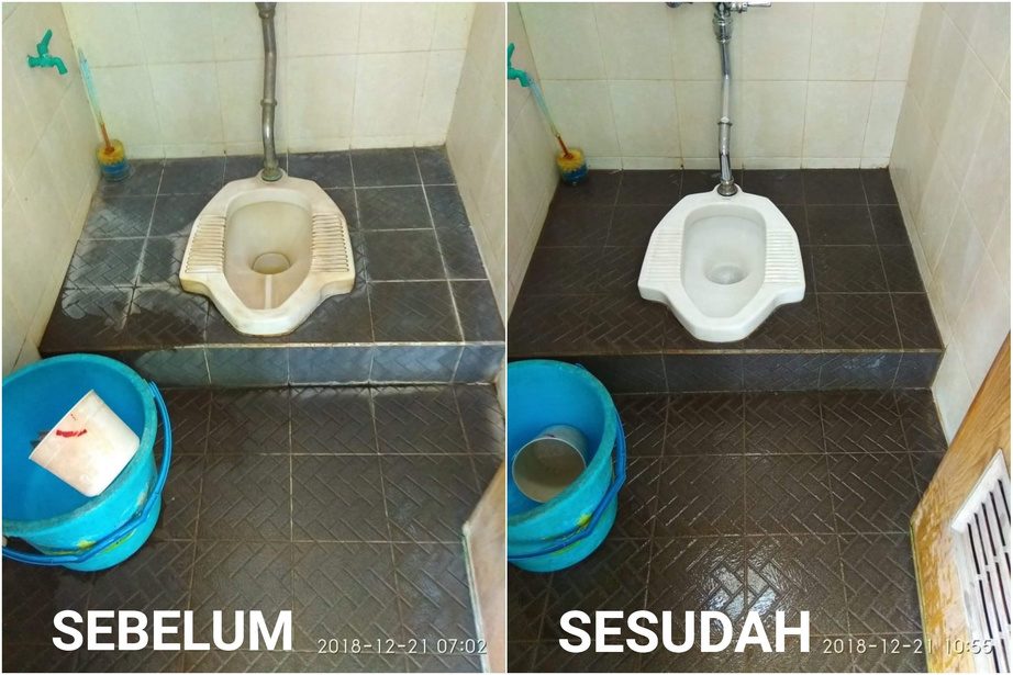 Restorasi toilet sebelum dan sesudah